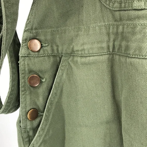 Aeropostale Solid Twill Skirtall Size L Bob Overall Carpenter Style Skirt Jumper - Picture 12 of 16